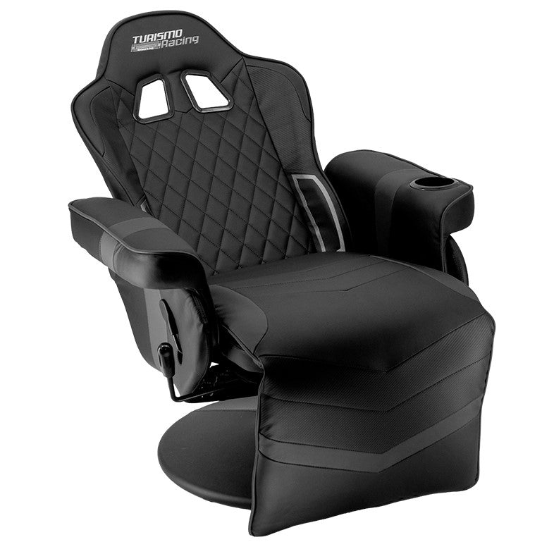 Black and Silver Stanza Gaming Recliner – Turismo Racing